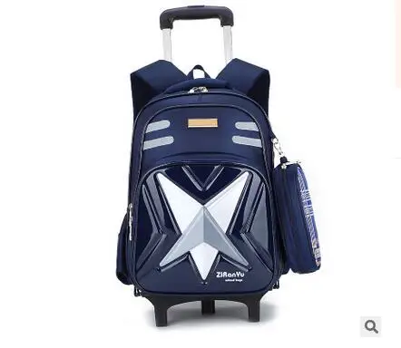 kids School backpack On wheels Trolley School backpacks bags wheeled kid\'s School Rolling backpack for boy Children Travel bags