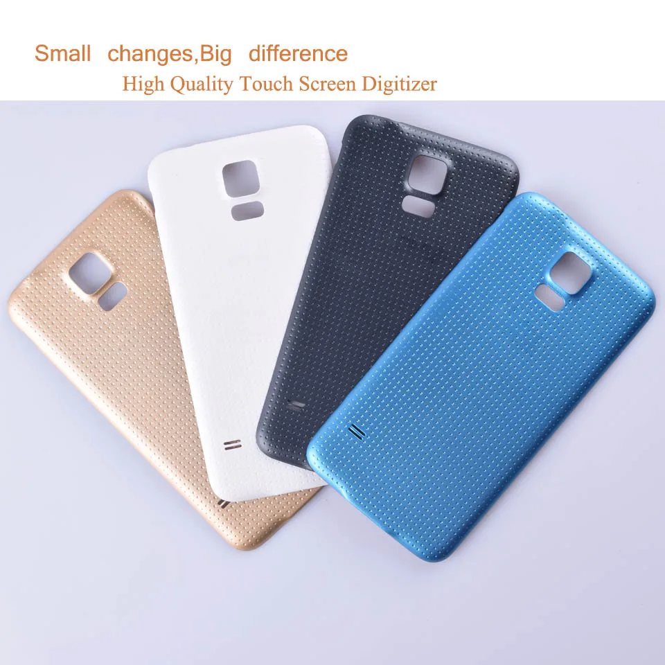 Samsung Galaxy S5 S5 için S5 G900H SM-G900F Housing konut pil kapağı arka kapak kılıf arka kapı şasi kabuk S5 kapak