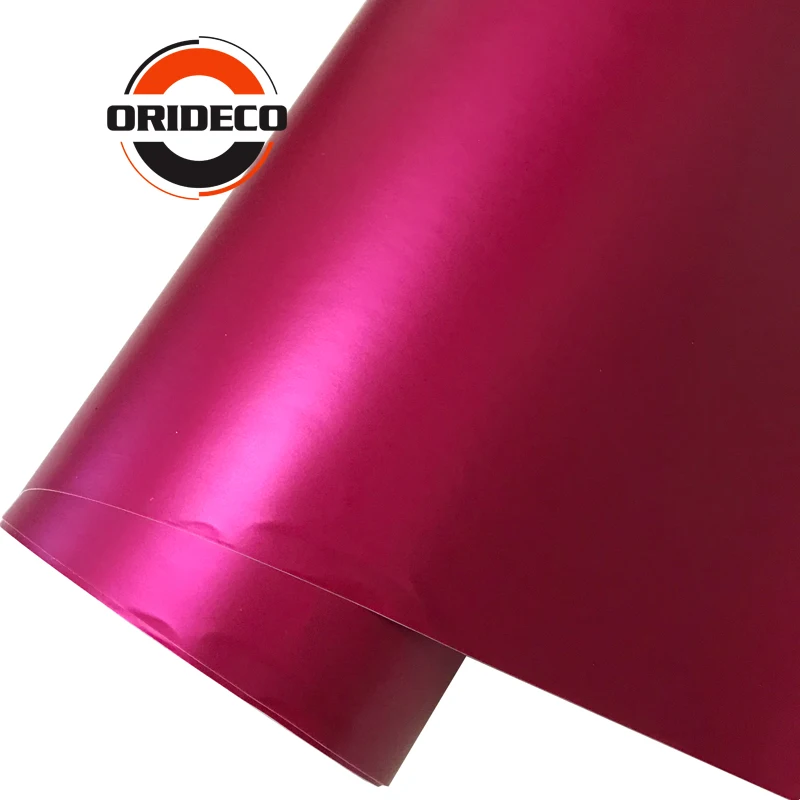 

5/10/15/20*1.52M Rose Satin Vinyl Car Wrap Rose Red Matte Chrome Decorative Vinyl Film Bubble Free For Vehicle Decal