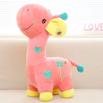 

100% new arrival about 35cm cartoon pink giraffe plush toy soft pillow birthday gift b0128