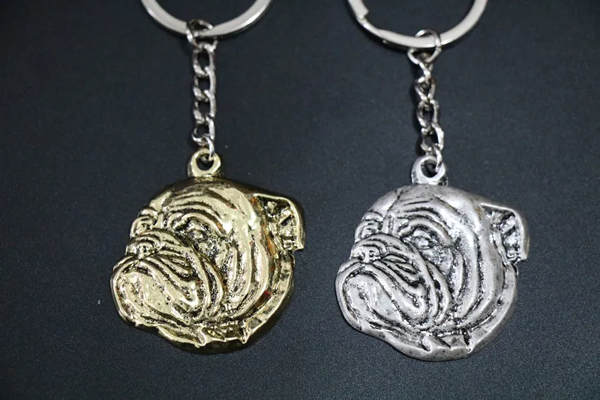 New Fashion english bulldog Keychain jewelry Popular Bulldog Key Chain Key Ring