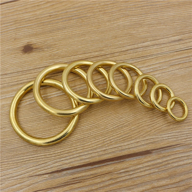 solid brass bag belt O ring DIY leather craft hardware accessories wholesale 5pcs/lot