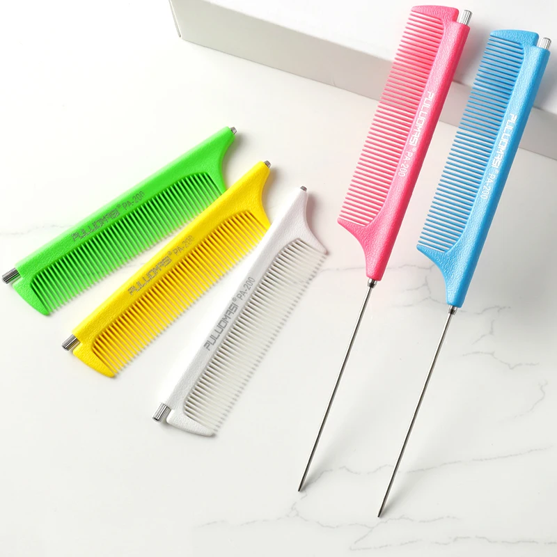 12ピース/セットストレッチ金属ピンラットテールコーム伸縮櫛微