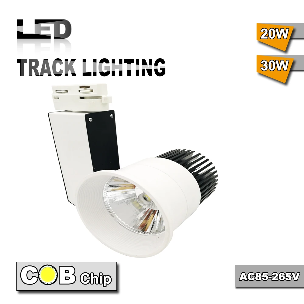 

5pcs AC85-265V 30W COB led track light 2200LM spot lamps led spotlight track lighting, Free shipping