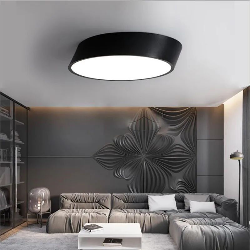 Modern Ceiling Light LED Lamp Diameter 25cm Iron Baked Paint Body Acrylic Faceplate Panel For Bedroom LED Light Fixture