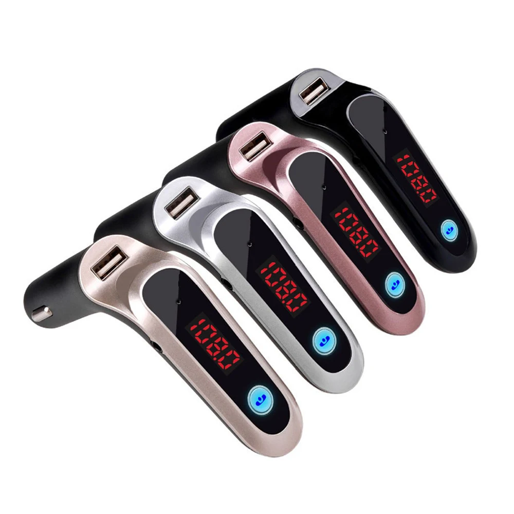 

5 in 1 Multifunction Car FM Transmitter Bluetooth Handsfree Car Kit Mp3 Player USB Charger Freq Voltage Display Auto Accessories