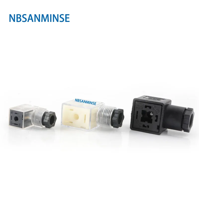 1PC NBSANMINSE Plug Solenoid Valve Coil Connector DIN43650 A / B / C For Valve Solenoid Coil DC12V DC24V AC110V AC220V