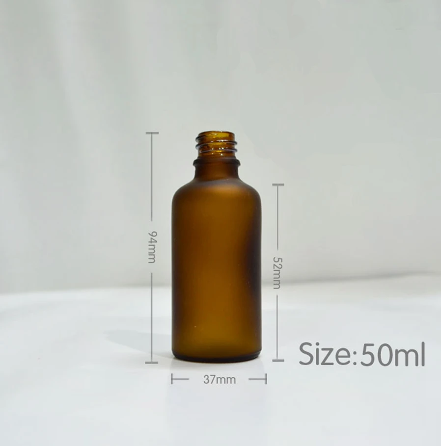 wholesale 100pcs high-quality 50ml glass bottle ,thread Brown frosted glass 50ml bottle, wholesale 3 color optional glass jar