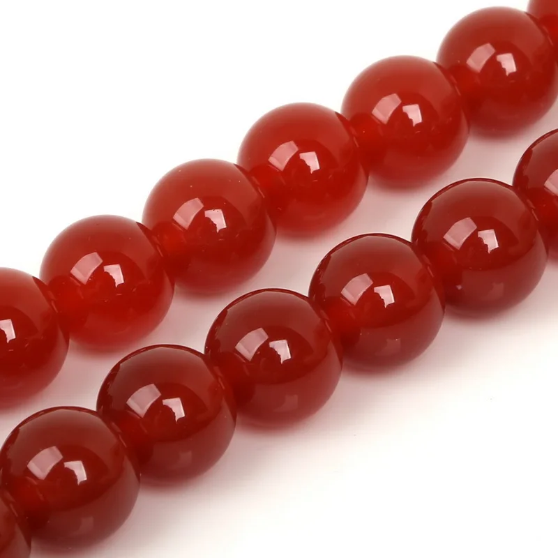 3/4/6/8/10/12mm TOP Quality Red Agates Stone Beads Round Carnelian Loose Beads for DIY Bracelet Necklace Jewelry Making