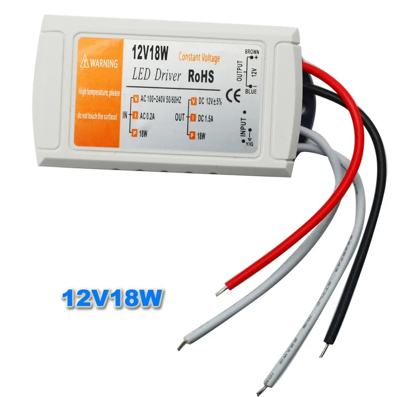 Imagem -03 - Transformador de Alimentação Led para Faixa Tampa de Plástico 12v dc Saída 12v 6w 12w 18w 30w 50w 220v a 12v Mr11 Mr16