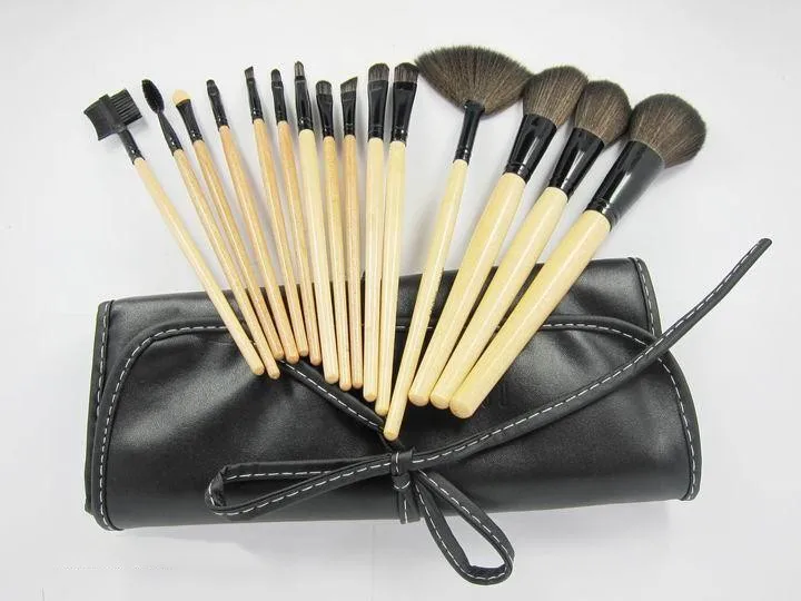 15PCS professional soft synthetic natural goat hair make up brushes cheap cosmetics makeup brush set pincel maquiagem wholesale