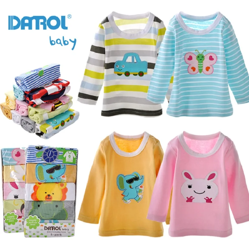 

2018 Newborn t-shirts underwear baby boys clothes girls t-shirt blouses tees cotton long sleeve bottom shirts