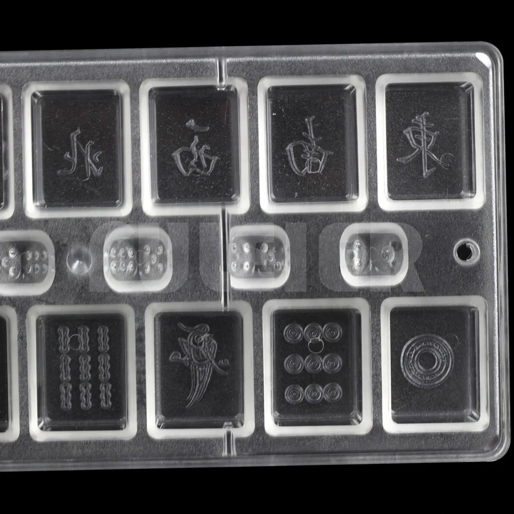 Pastry tools polycarbonate chocolate mold  , Chinese Style Table casual games Mahjong with Dice shaped making chocolate moulds