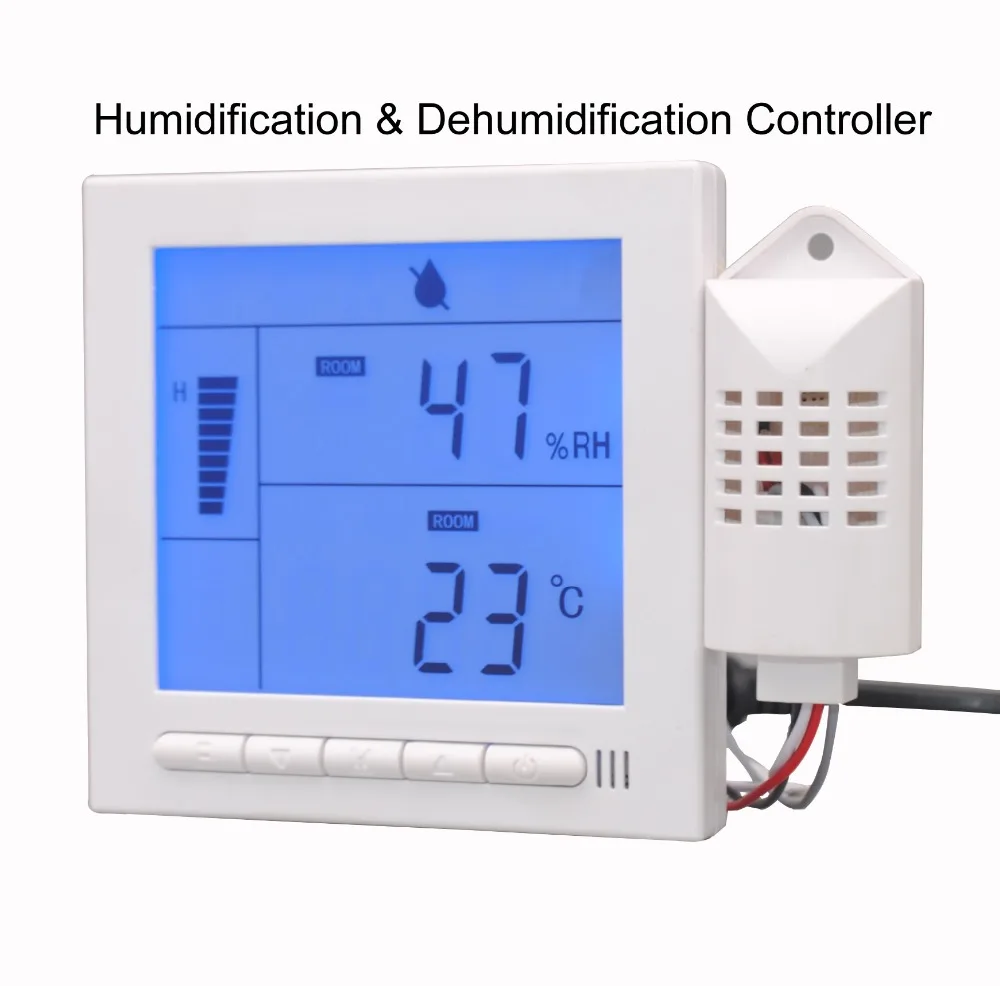 

220V5A Programmable Humidification and dehumidification controller speed fan Output with Indoor temperature display