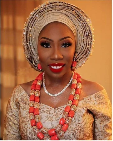 

Real Coral Beads Necklace Set Elegant Women Coral Costume Bridal Jewelry Set 26 inches for African Traditional Wedding ABH593