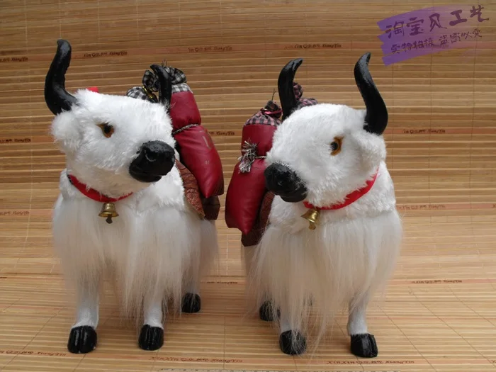 

one piece cute simulation white cow toy polyethylene & furs handicraft yak doll gift about 30x15x28cm 2443