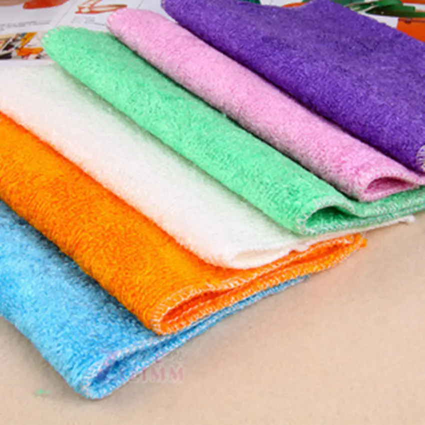 Soft Bamboo Fiber Kitchen Cleaning Cloth, Washing Dishes, Tea Set, Red Wine Cup, Tabletop Rag, Towel, 23x18cm, 20 Pcs