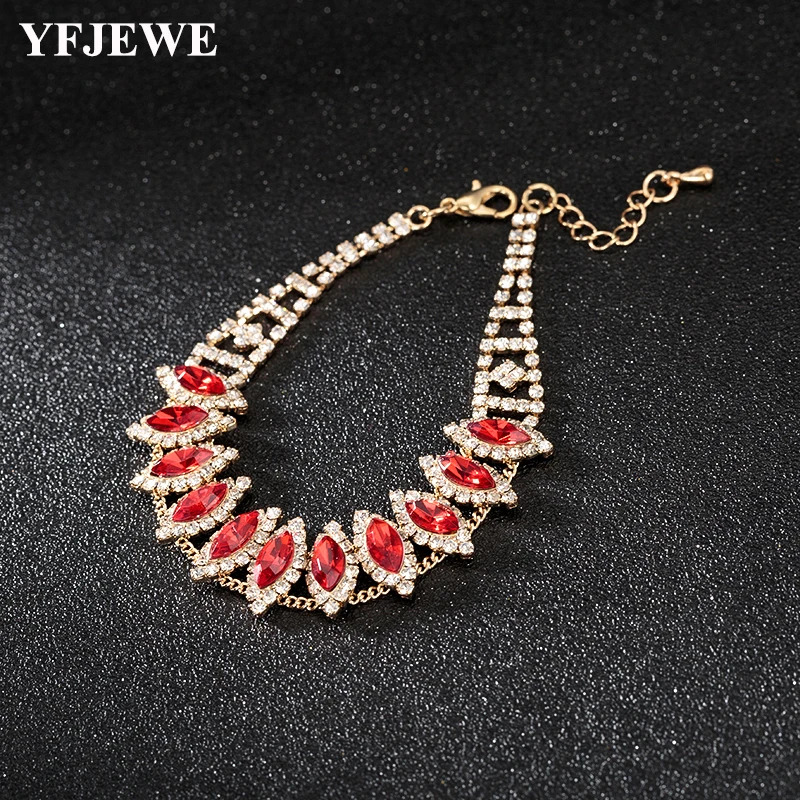 YFJEWE Crystal Horse Eye  Bridal Bracelets for Women Wholesale Wedding Jewelry Bracelets Bangle Fashion Accessory B218