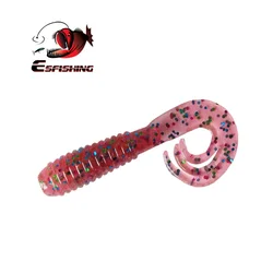 ESFISHING Silicone Soft Bait Tripple Grub 50mm10pcs Tail Curly Jigging Iscas Pesca Artificial Fishing Lure Tackle For all Fish