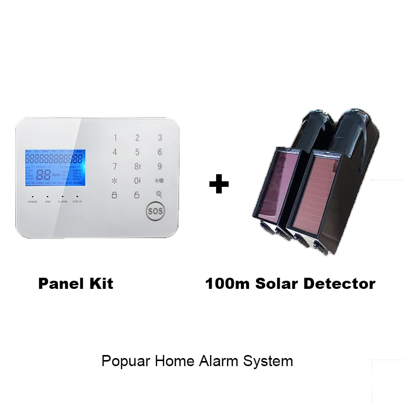 Free shipping Popular seller solar detector home alarm keypad  gsm security system kit for personal house factory fence auto