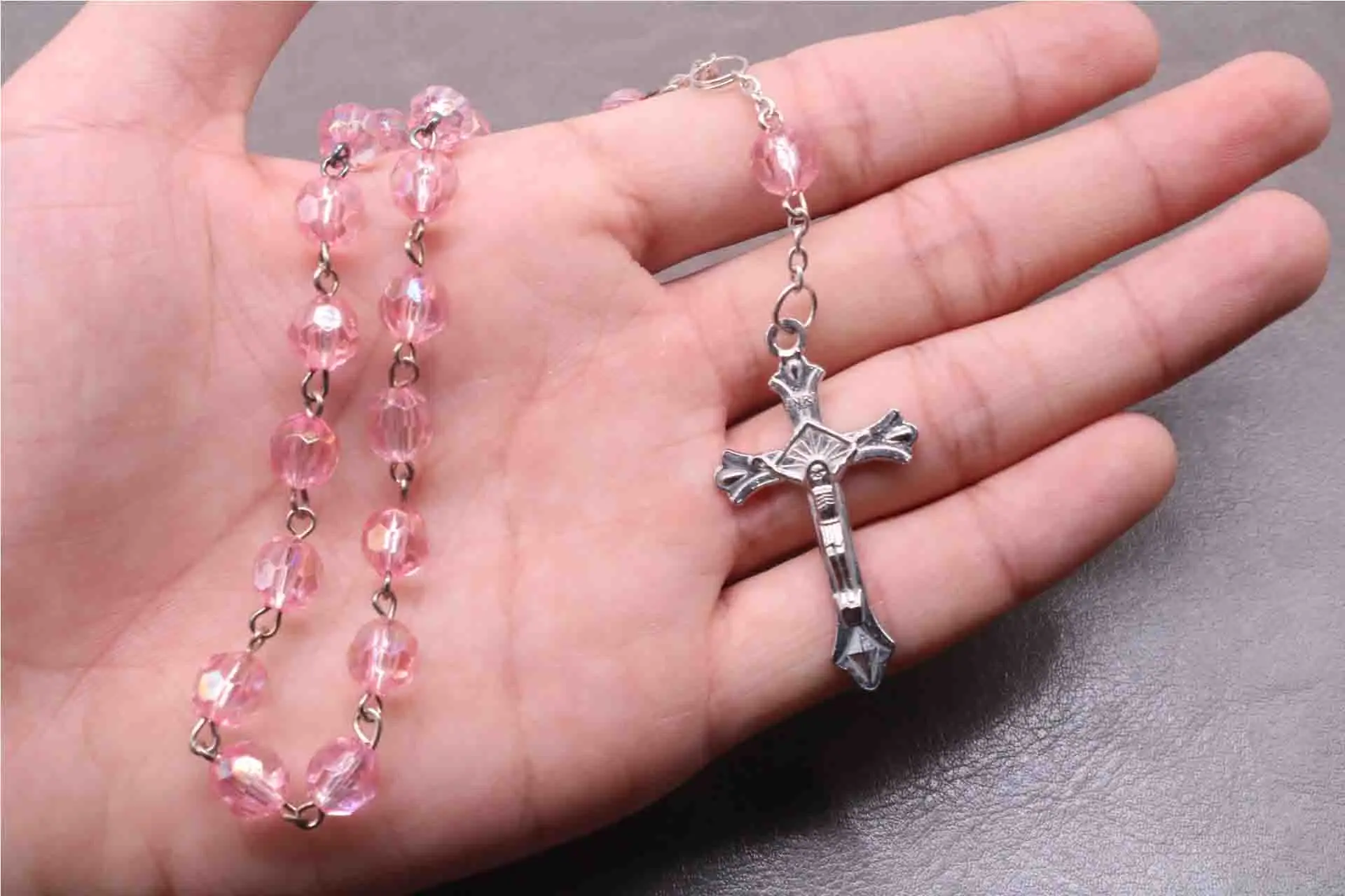 

TZK 8mm plastic bead long bracelet. Good Virgin Mary prayer bracelet. Blessing Crystal Bracelet Rosary, Catholic Long Bracelet