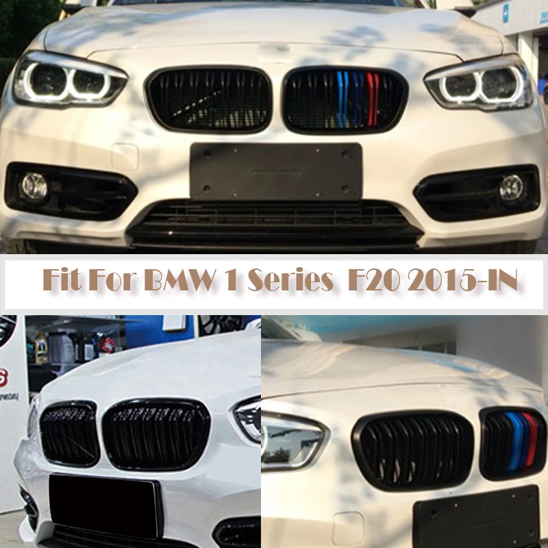 1set Auto Car Front Bumper Racing Grills Grilles For BMW 1 Series F20 2015 2016 2017 2018 M Colors Sport Performance Accessories