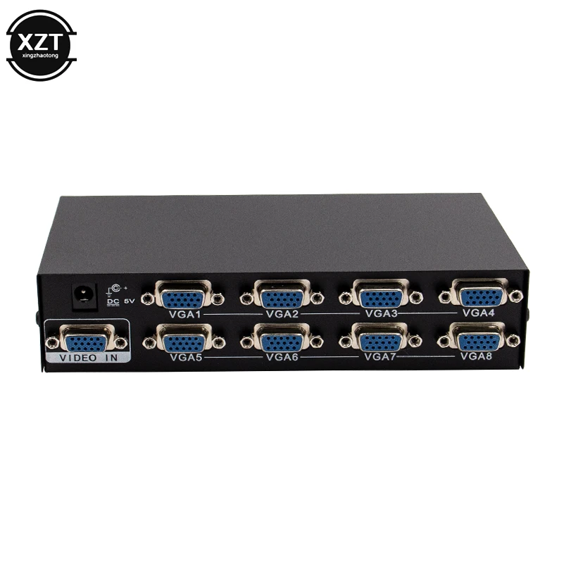 Newest 8 port vga splitter 150 mhz PC to 8 VGA Monitor TV Video Splitter 8 Port VGA Splitter support 1600*1280