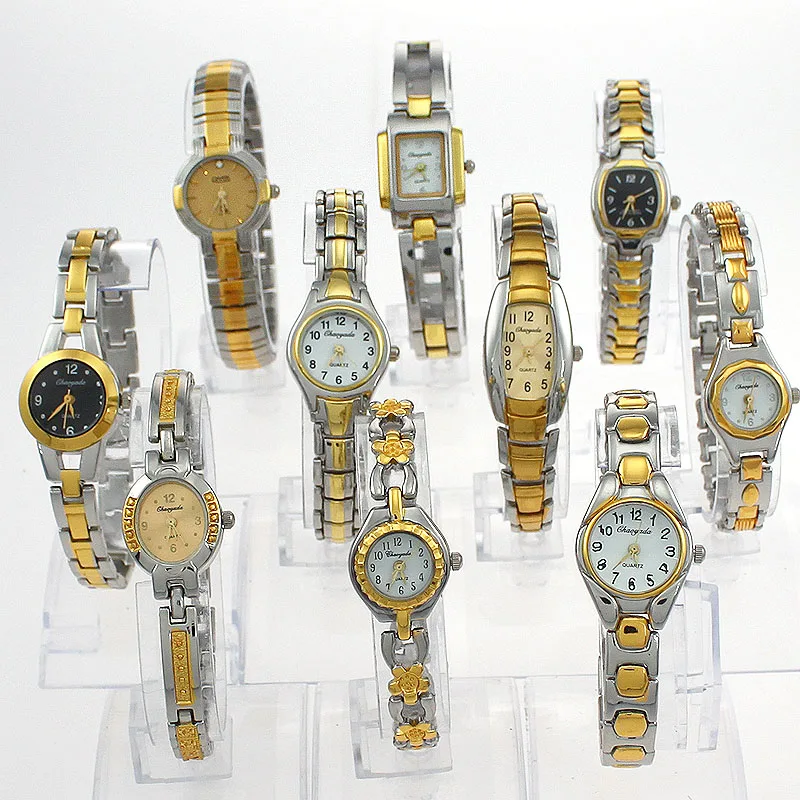 Mixed Style Bulk 10PCS/Lot Golden Silver Ladies Women Watches Quartz Dress Wristwatch Gift JBT Women Watches bracelet watch