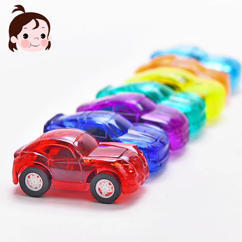 15pcs/lot Toy cars mini plastic cars Fine and transparent model automobile model gift for baby plane model A156