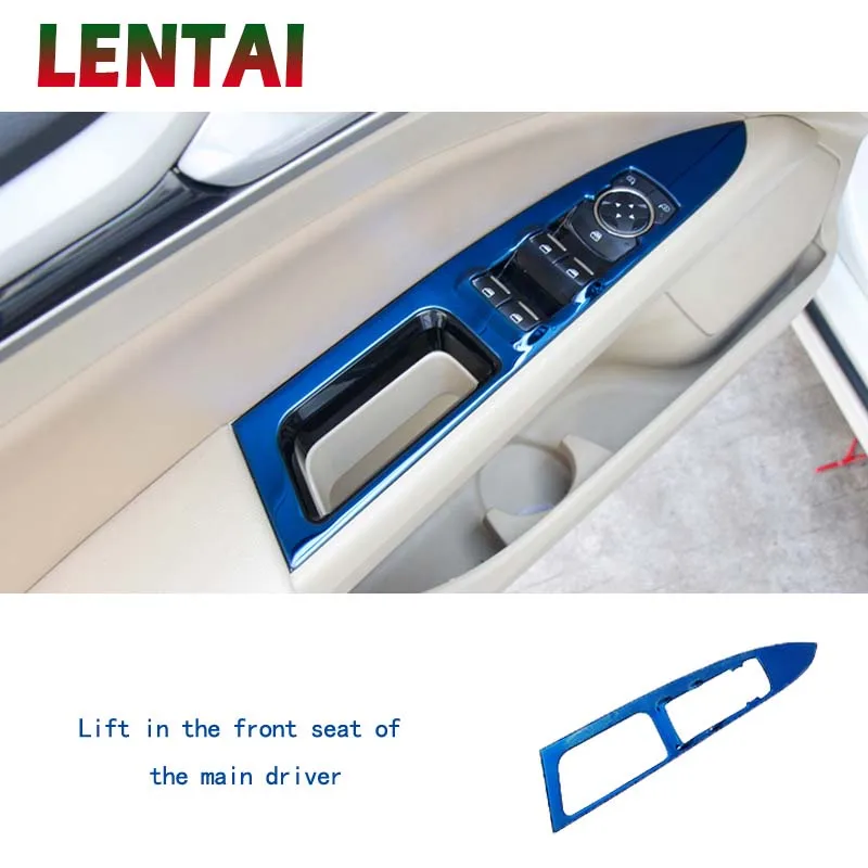 LENTAI 4pcs Auto Car Styling Stainless Steel Window Lifter Botton Panel Cover Stickers For Ford Mondeo MK5 2017 2018 Accessories