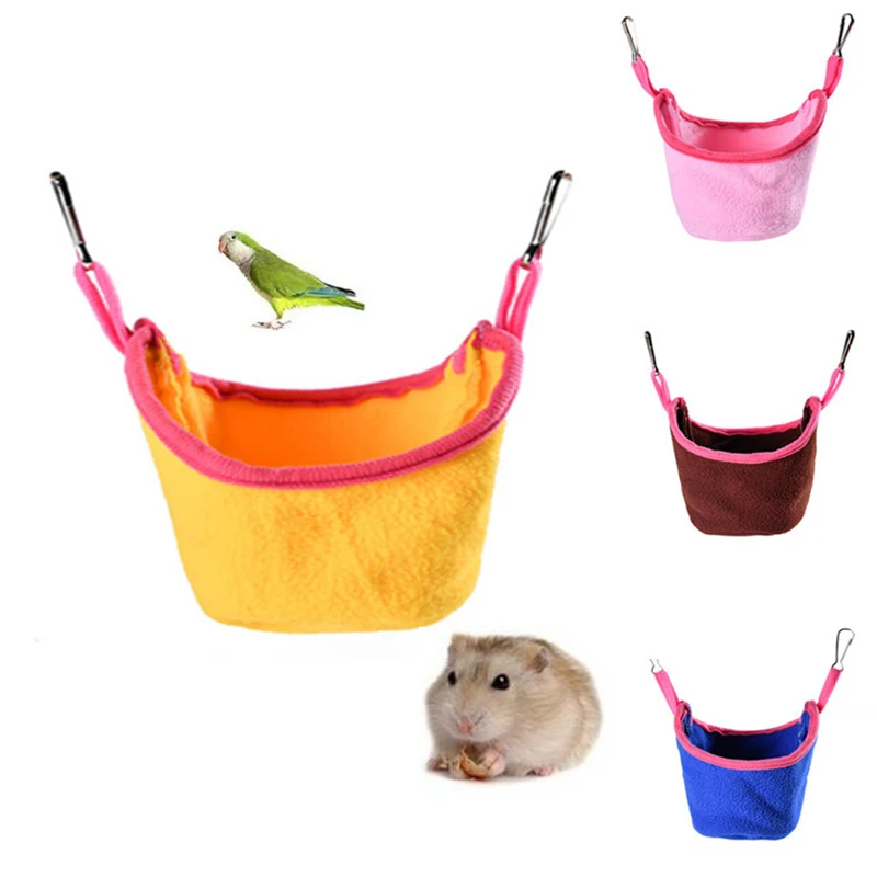 Small Pet Sleeping Bed Bag Cute Hanging Hamster House Winter Warm Hamster Cage Bird Hammock Pet Toys Bed Rat Hamster Accessories