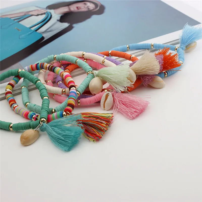 8 Colors Bohemian Shell Moon Bracelet Set Fashion Pop Bracelet Women's Gift Vintage Bracelet Party 2019