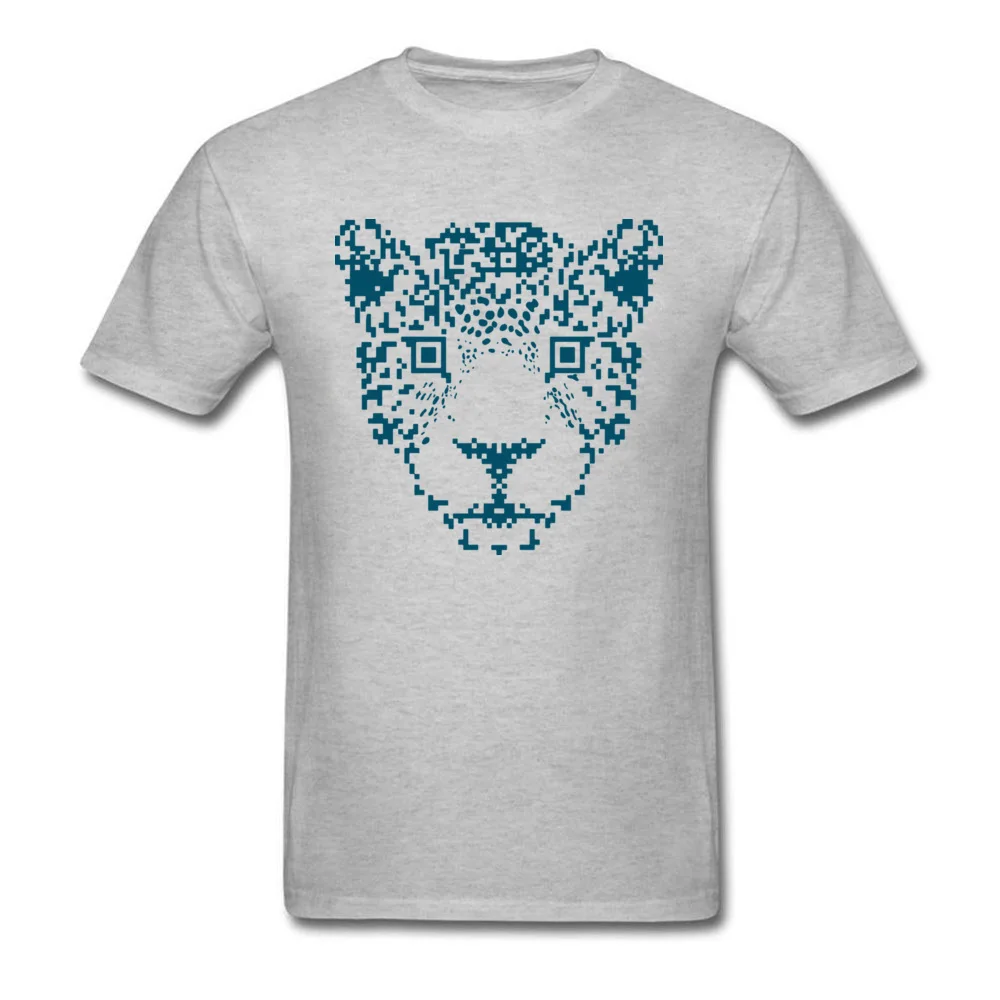 QR Code American Leopard Creative Design Men White T-shirt Geek Chic 2024 Fashion Male Tops Clothing Custom Gifts