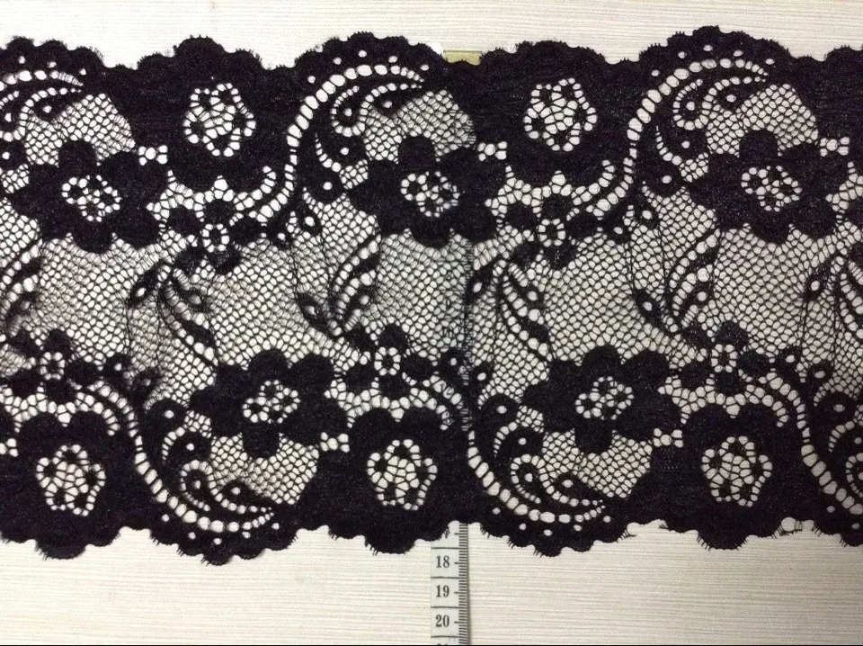 

18cm luxurious and exquisite elastic jacquard lace, soft and elegant lace trimming,XERY-JC2