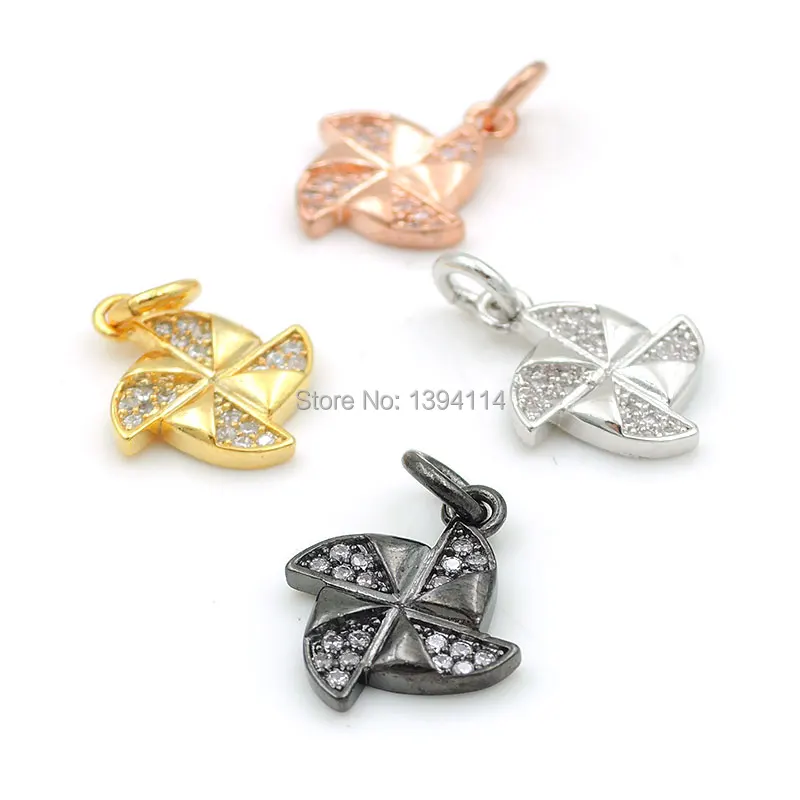 

14*11*2mm Micro Pave Clear CZ Spiral Charm Fit For Making DIY Bracelets Or Necklaces Jewelry