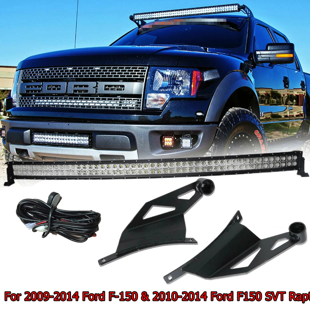 For Ford F150 SVT Raptor 50 Inch 288W Curved LED Light Bar Upper Windshield Mounting Brackets For Ford F150 2009-2014