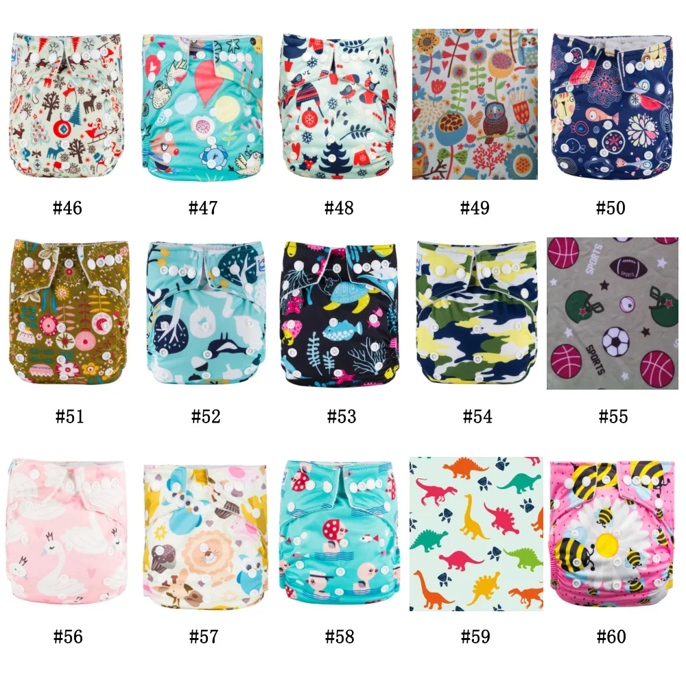 [12pcs A Group] Babyland Waterproof Baby Cloth Diaper Sheets Newborn Diaper Covers Washable Baby Nappy Infant Diapers Lot Pocket