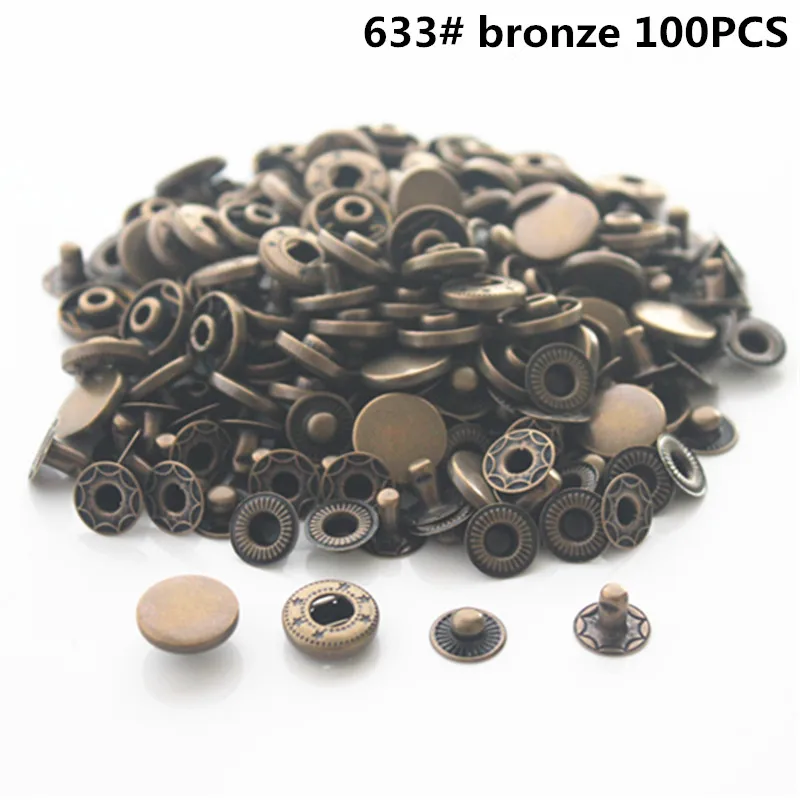 

100 sets of 633 bronze copper snap button 1.2 cm buckle button button four folders advertising products