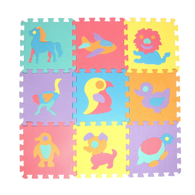 10 pz/set 30*30cm tappetino da gioco numero di animale modello alfabeto pavimento Tapete giocattoli Puzzle per bambini bambini EVA Foam Yoga