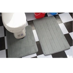 Simple Bathroom Mat Set U Shape Bathroom Carpet Toilet Rugs Non-Slip WC Mat High Water Absorbent Bath Rugs tapete banheiro