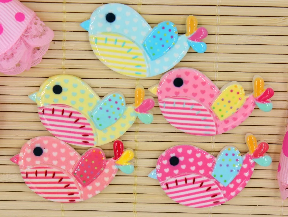 30pcs/lot DIY resin cabochons accessories  resin bird  flat back resin crafts about 42*23mm