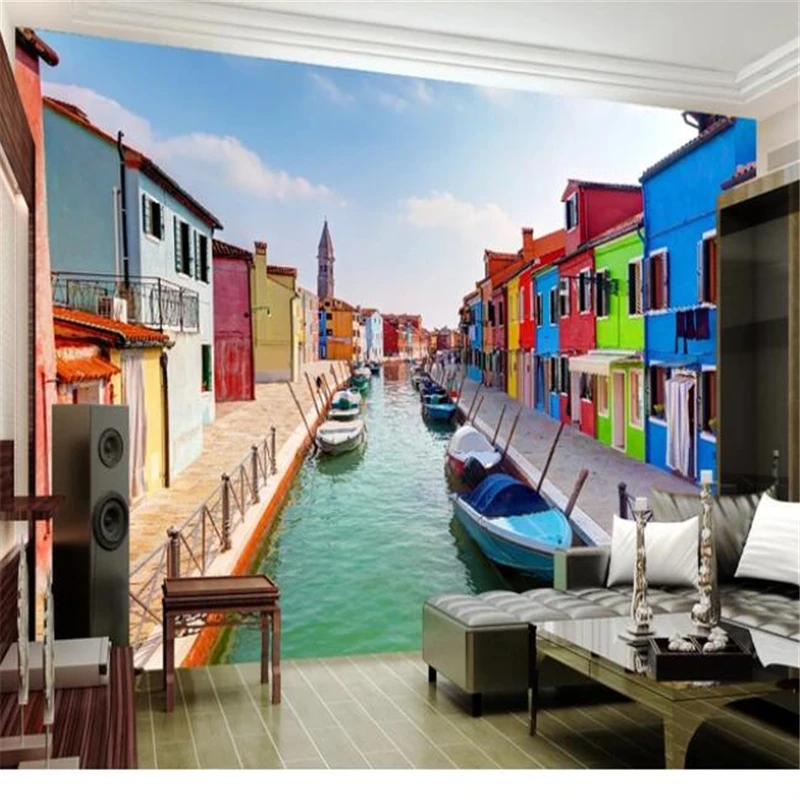 wellyu  wall papers home decor Custom wallpaper Venice canal landscape photography background wall painting papier peint behang