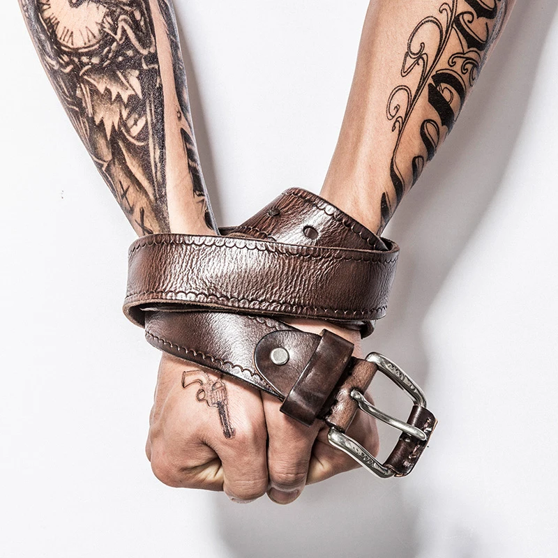 Genuine Leather Belts Men\'s Belt Cowhide Vintage Pin Buckle Jeans Belts Strap Casual Leather Belt For Men Dropshipper