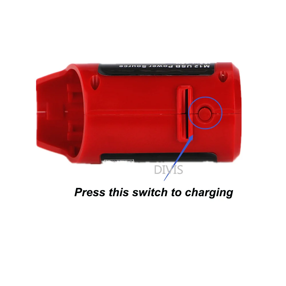 USB adapter Charger for Makita Bosch Milwaukee 12V 10.8V li-ion Power Tools Battery Power Bank to charger the cell phone ipad