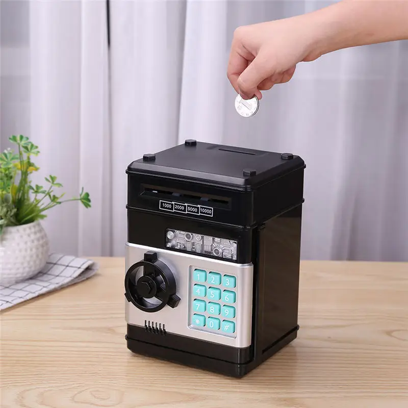 Electronic Piggy Bank Safe Money Box for Children Digital Coins Cash Saving Safe Deposit ATM Machine Birthday Gift for Kids