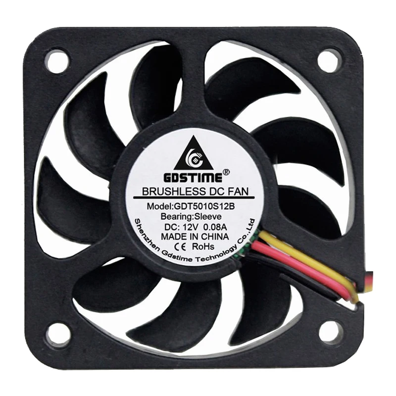 50pcs Gdstime DC 5010 50*50*10 12V 3Pin with FG Function Brushless 50mm 5cm Industrial Cooling Fan 4500RPM