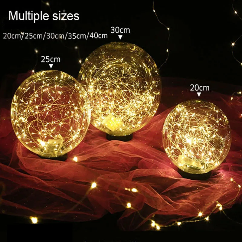 hanging New LED fantasy starry transparent acrylic ball copper wire luminous ball props wedding decorative ball star road lead