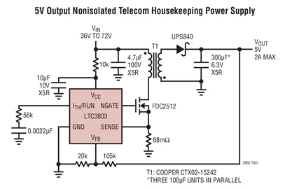 LTC3803 Controller-Controller DC/DC Flyback in modalità corrente a frequenza costante in ThinSOT