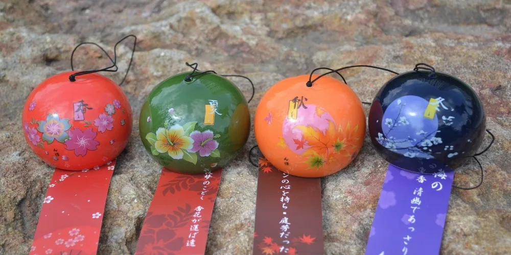 Ceramic Japanese Wind chimes Lucky bells hanging decorations Bless the windchimes