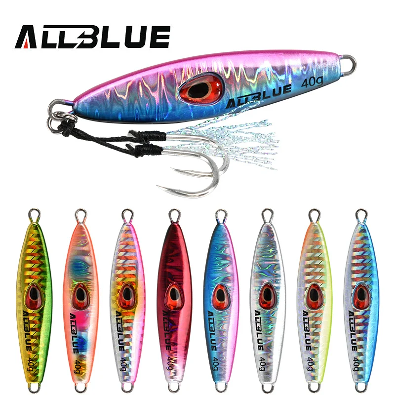 ALLBLUE Lucky Jack Slow Metal Jig 28G 40G Artificial Bait Off Shore Fishing Lure Casting Jigging Spoon Fish Fishing Tackle